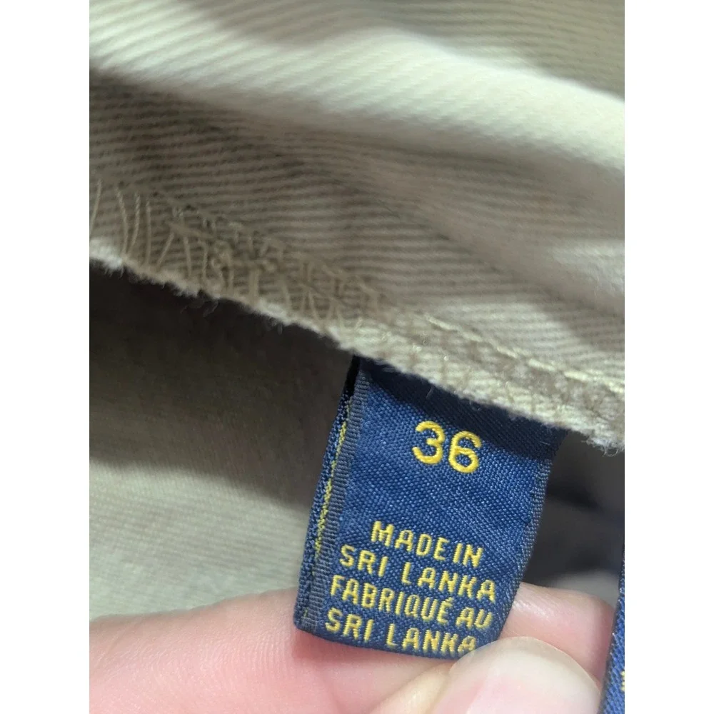Polo Ralph Lauren shorts  Men's Khaki Chino Size 36 Classic Flat Front Cotton